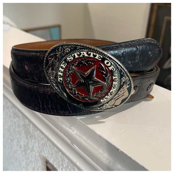 Ferrini Italia Ostrich belt made in South Africa - Picture 1 of 14